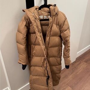 Aritzia Brown Long Puffer Coat